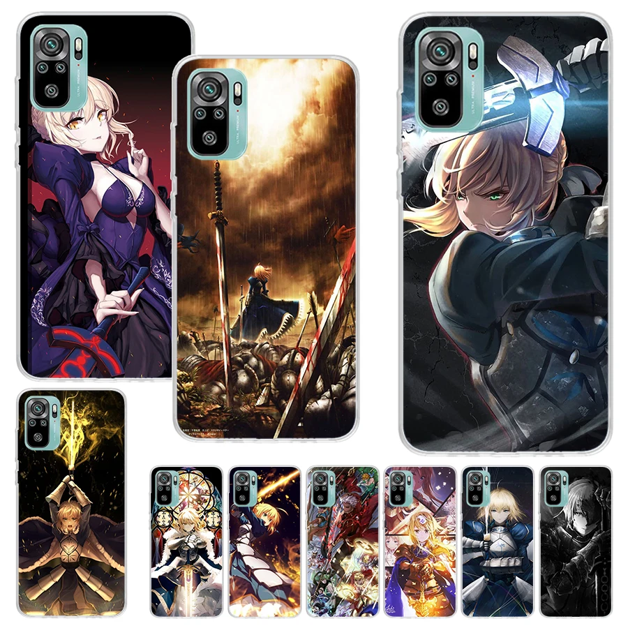 Fate Zero Stay Night Saber Phone Case For Xiaomi Redmi Note 13 12S 12 10 10S 11 11S 11E Pro Plus 11T 9 9S 9T 8 8T 7 Soft Silicon