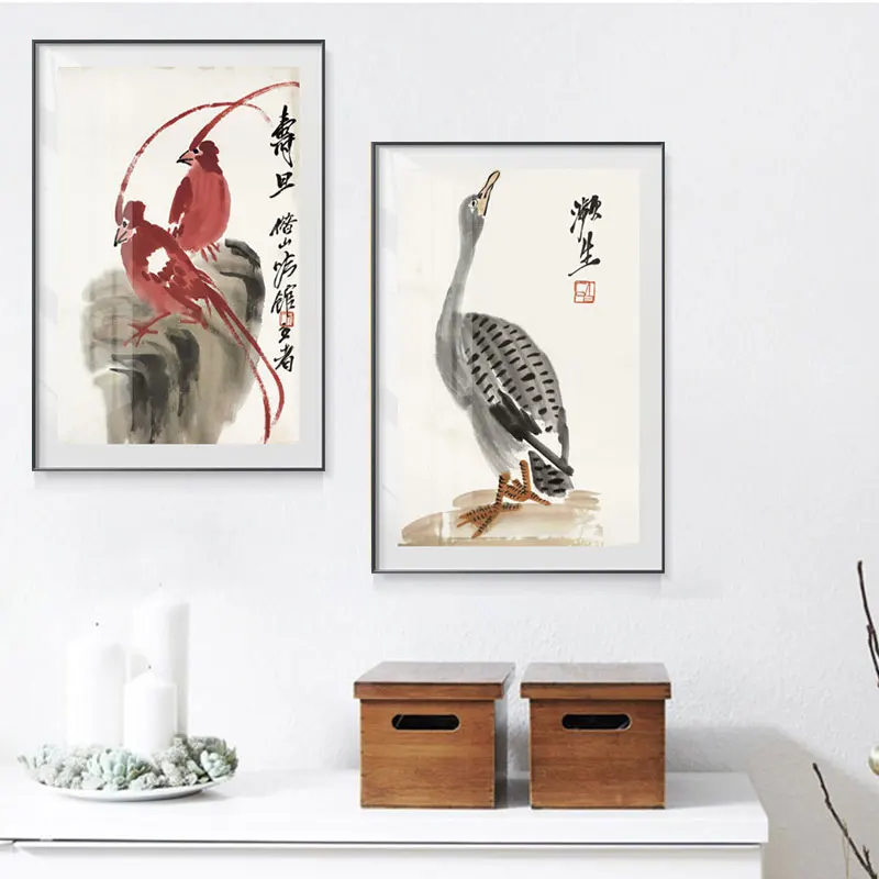 Chinese Classical Flower landscape Ink Printings prints Wall Art Canvas posters Artwork Home Livingroom decor Proter And Print