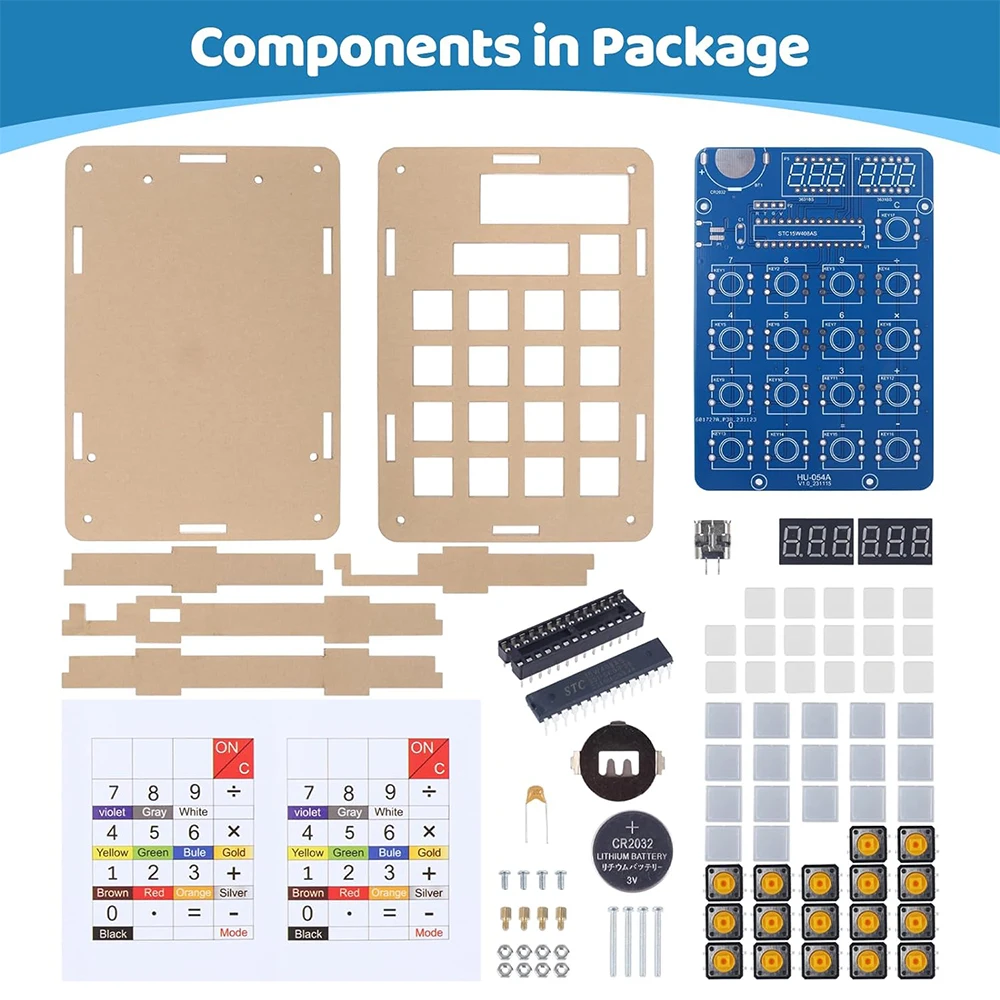 DIY Electronic Kit 6 Digits Desk Calculator USB/Battery Powered Soldering Project Practice for STEM School Students Learning