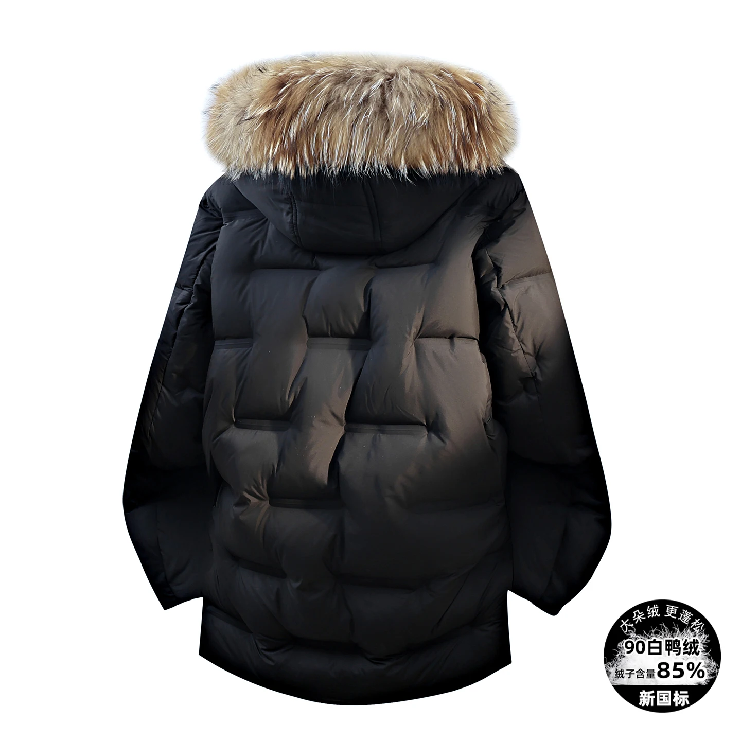 Chaquetas de plumón de pato blanco con capucha para hombre, de longitud media, cálidas, informales, holgadas, a prueba de viento, gruesas, de alta calidad, para invierno