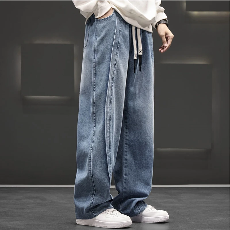 Autumn New Wide Leg Washing Jean Pants Men Trousers Neutral Loose Casual Street Fashion Oversized Jeans Outdoor Fashion Pants