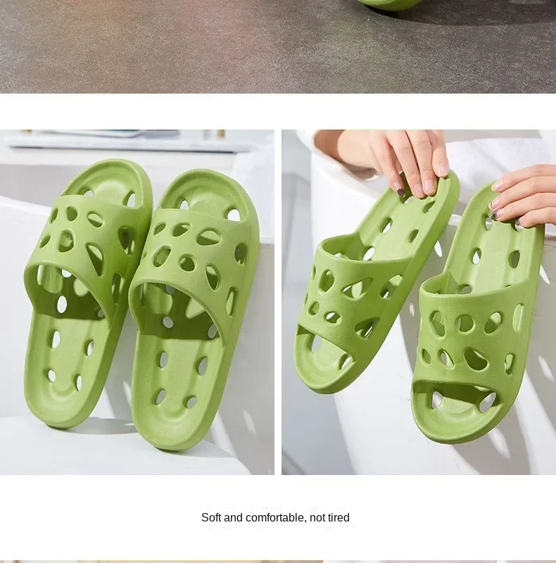 Pantuflas de baño para mujer, sandalias de verano con diseño de queso, zapatos de EVA para hombre, chanclas suaves antideslizantes, pantuflas de interior para parejas