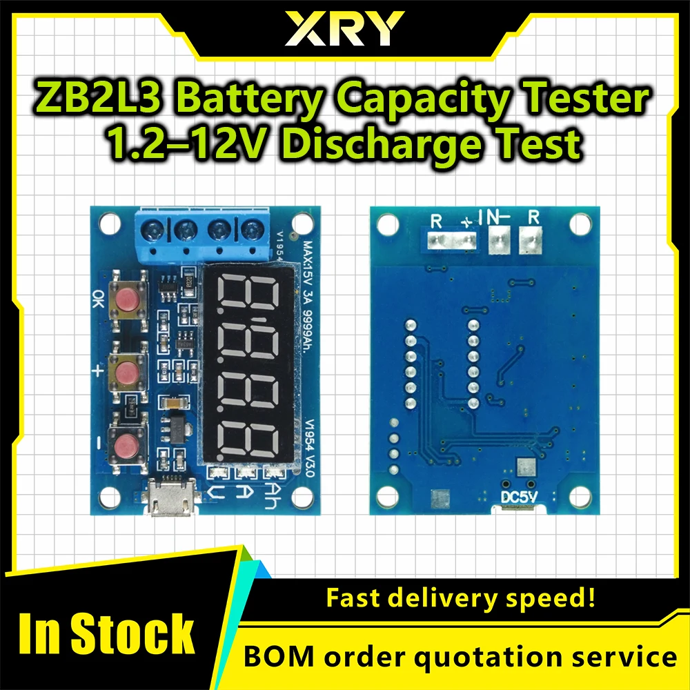 ZB2L3 Battery Tester LED Digital Display 18650 Lithium Battery Power Supply Test Resistance Lead-acid Capacity Discharge Meter