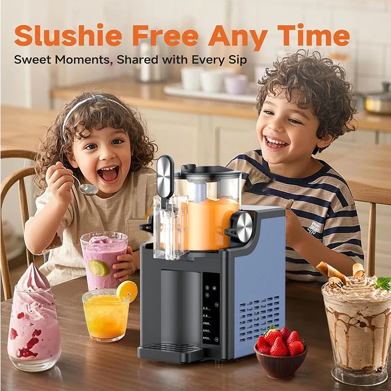 

Snow Melting Machine Single Cylinder Slush Maker Automatic Cleaning Commercial & Home Ice Shaver Machine Frozen Drink Maker