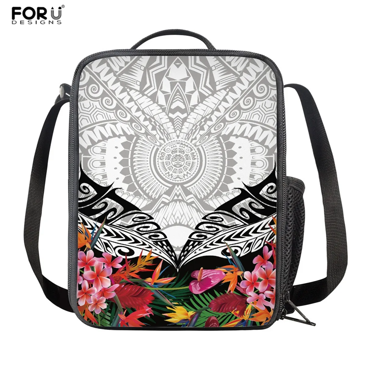 

FORUDESIGNS Polynesian Plumeria Design Snack Bags Portable for Women Ladies nsulation Thermal Package Lunch Box Accessories