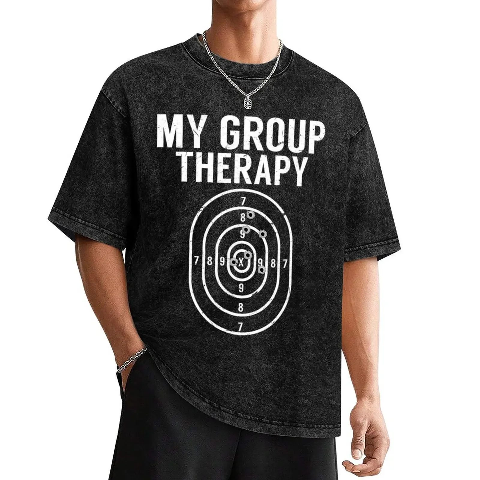 

Gun Owner Group Therapy Funny Shooting Range Target T-Shirt man t shirt korean fashion mens t shirt graphic