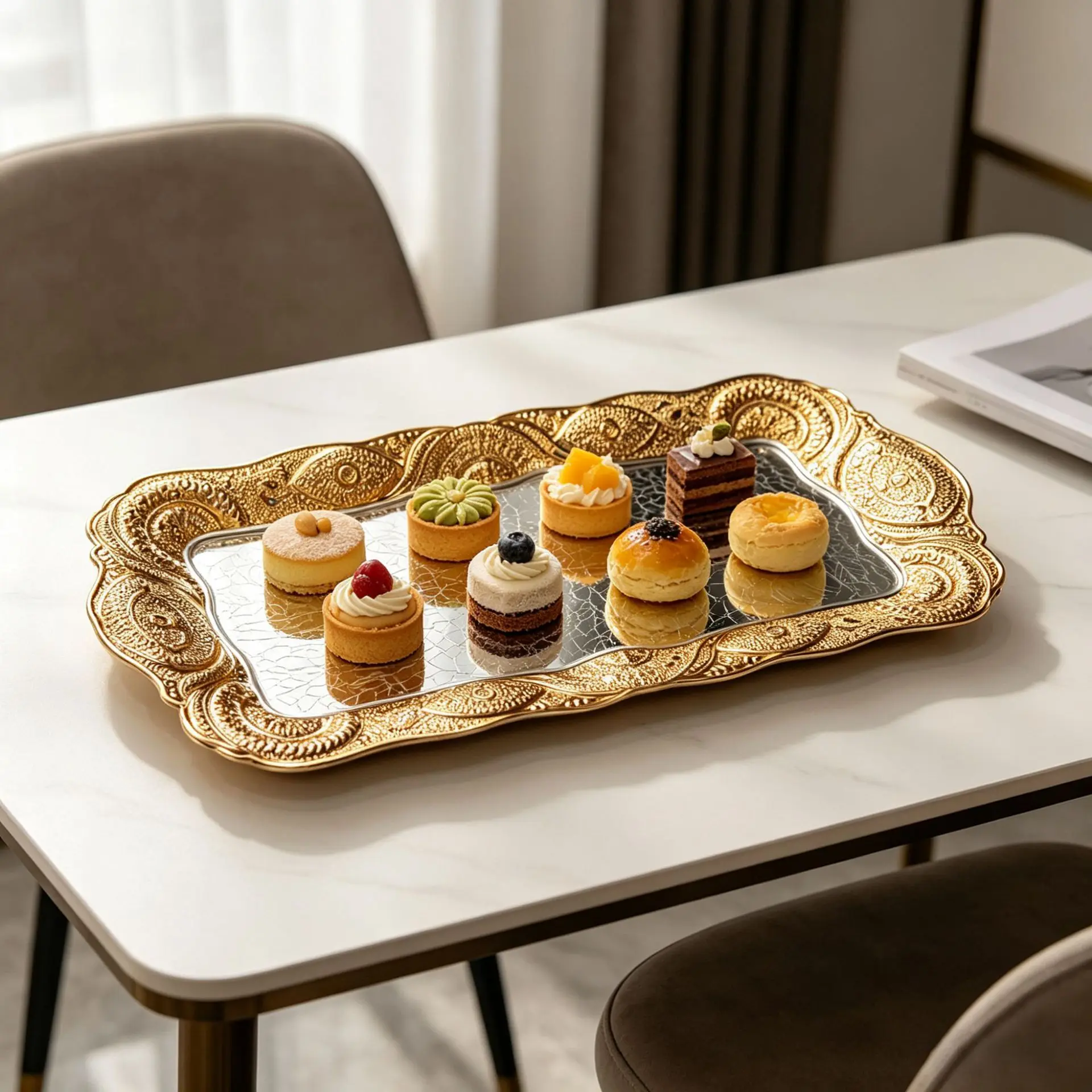 High-end butterfly rack European minimalist style creative cup holder metal snack plate plate storage plate wholesale storage