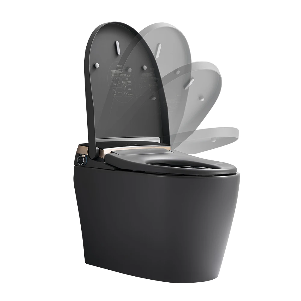 

New Modern Auto Open Flush Gray Ceramic Intelligent Toilet Automatic Smart Toilet
