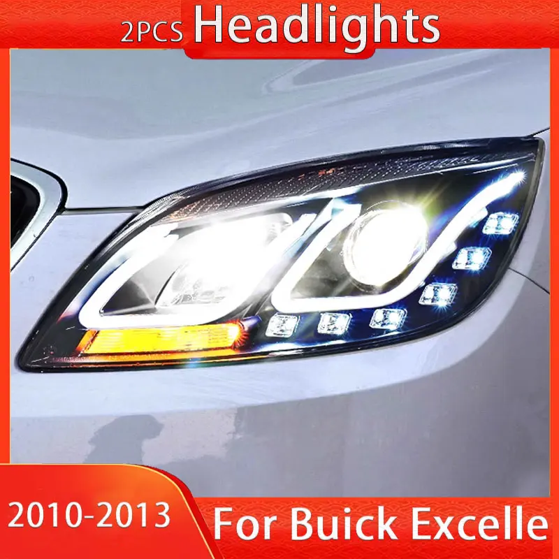 Head Lamp for Buick Excelle GT 2010-2013 Head Lights LED Angel Eye Daytime Running Light Dual Light Lens