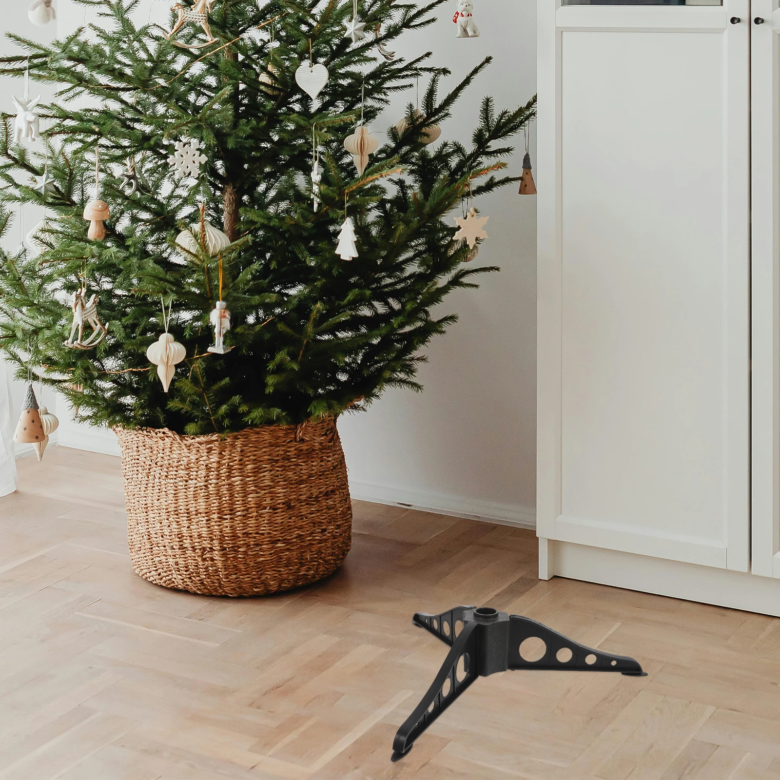 

4Pcs Christmas Tree Base Stand Smooth Finish Long-Lasting ABS Construction Secure Holder for Tree Decoration Christmas Supplies