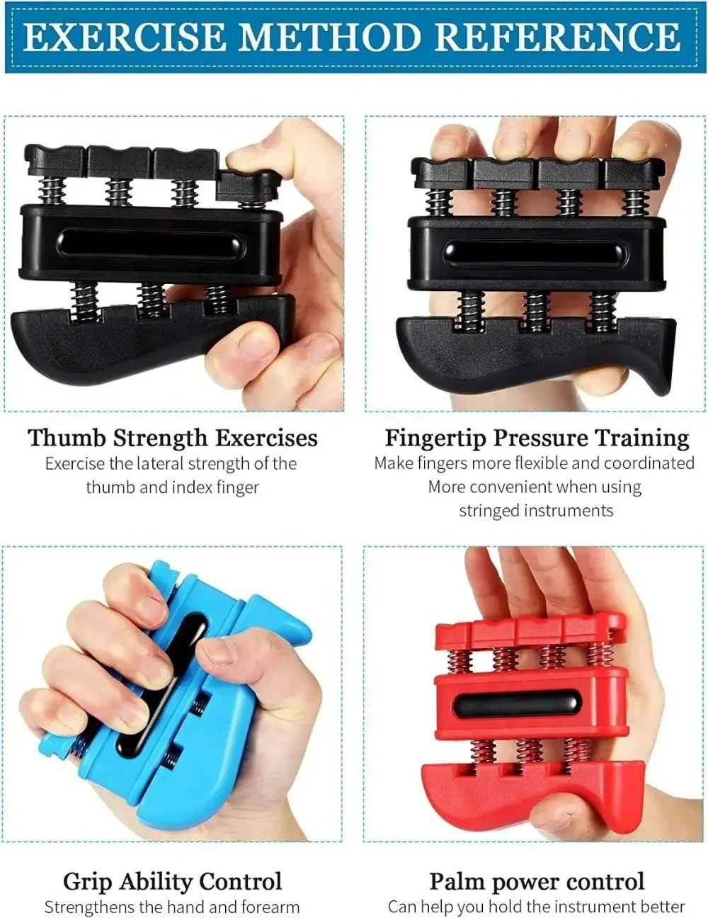 Griffkrafttrainer Fingertrainer Tragbares Design Ergonomischer Griff Handtrainer mit Einstellbarem Widerstand Trainingsgerät – Detail 6