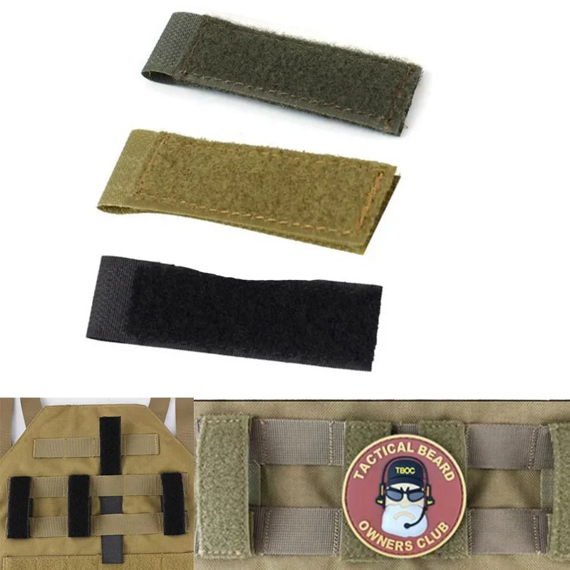 4pcs Molle Adapter ID Patches Panel Vest Backpack Patch Hook&Loop Converter Ribbon Strip Molle Army Vest Accessories