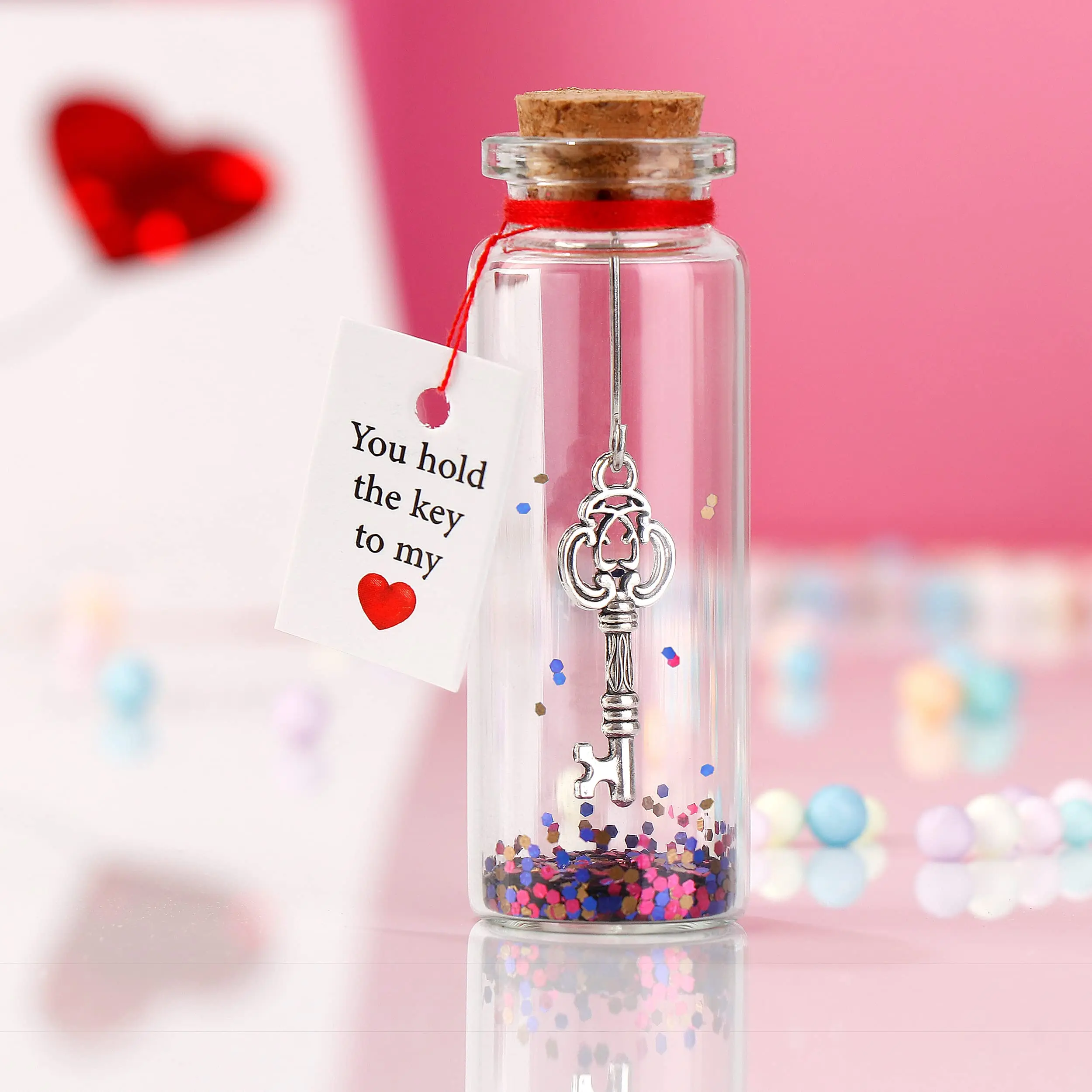 Key Wishing Bottle Valentine\'s Day Table Decoration Bottle Valentine\'s Day Gift