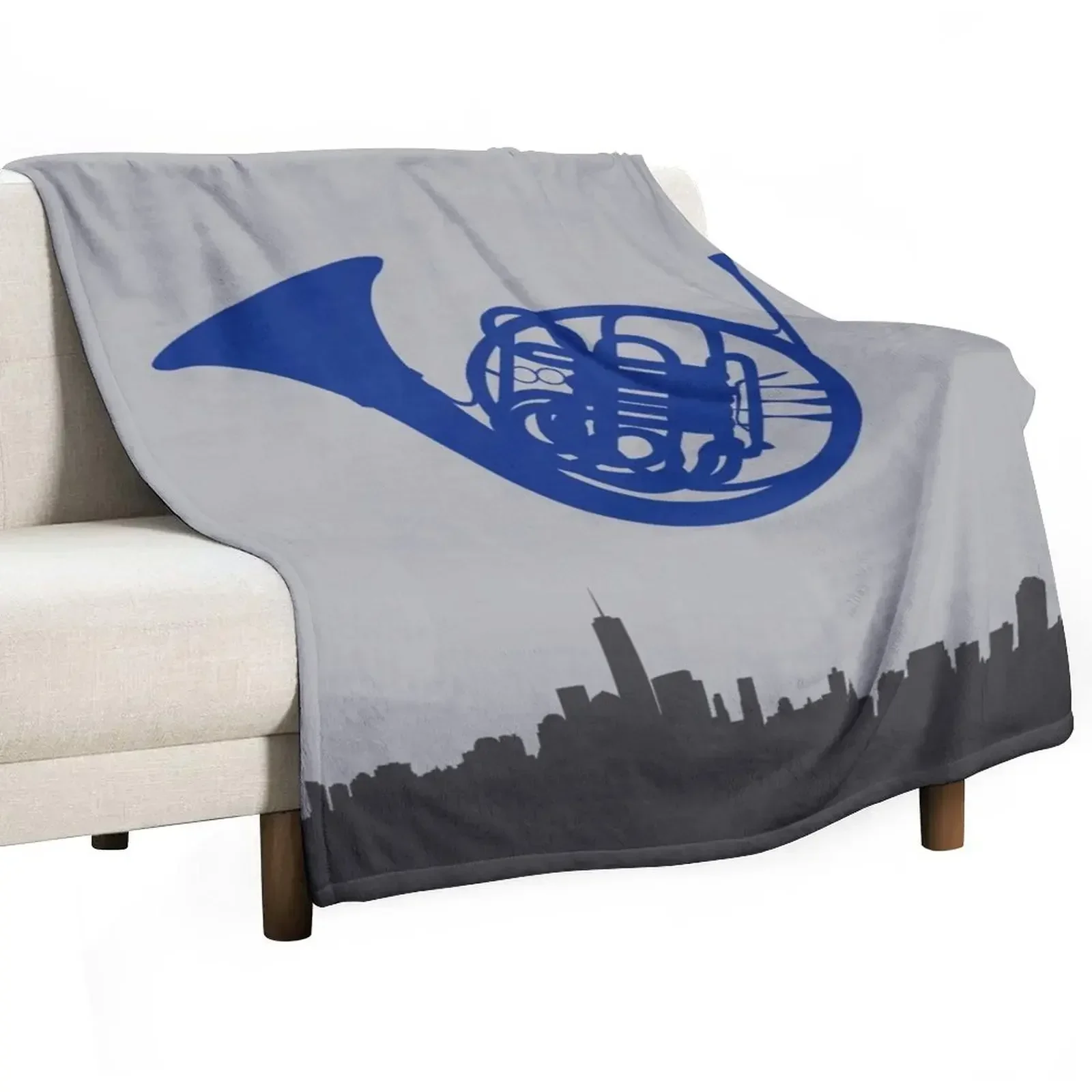 

Blue French Horn HIMYM Throw Blanket Soft Plaid Plush Polar Blankets For Sofas Blankets