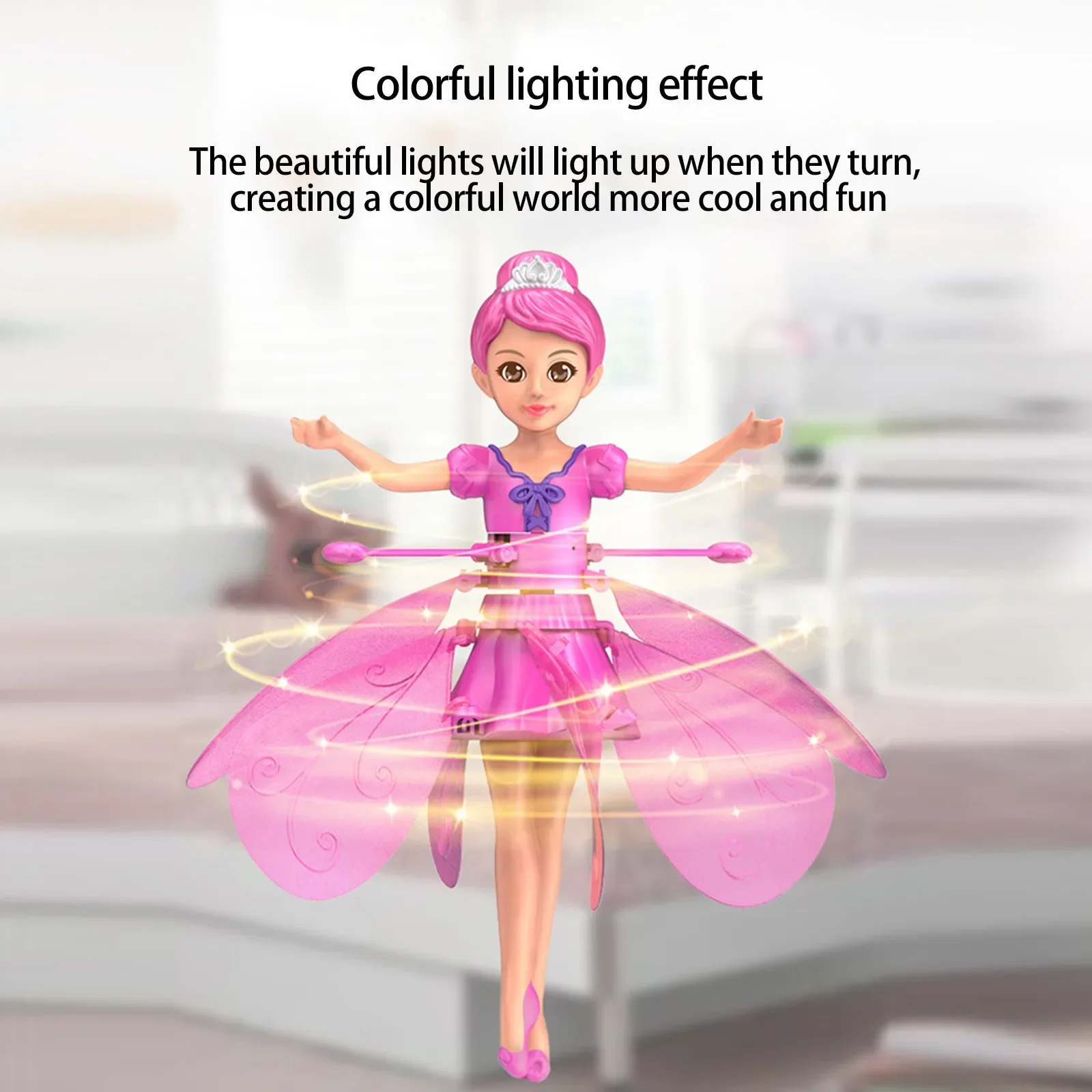 Little fairy remote control aircraft, smart hovering aircraft, flying rotation gesture sensing helicopter, girl toy gift