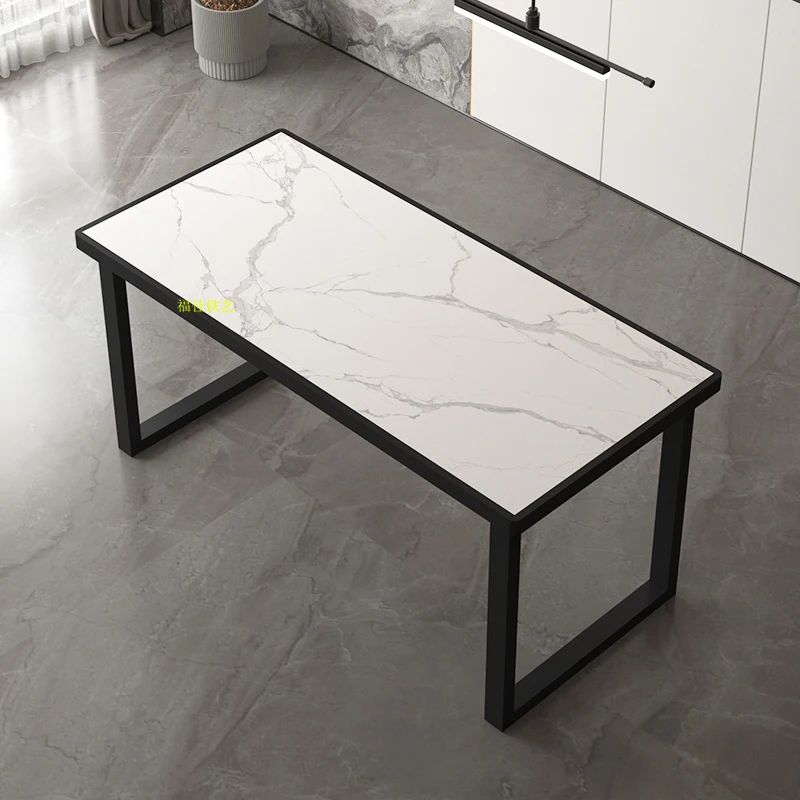 

Light luxury inlaid table rack, simple wrought iron coffee bracket, rock slab table legs, marble metal dining table