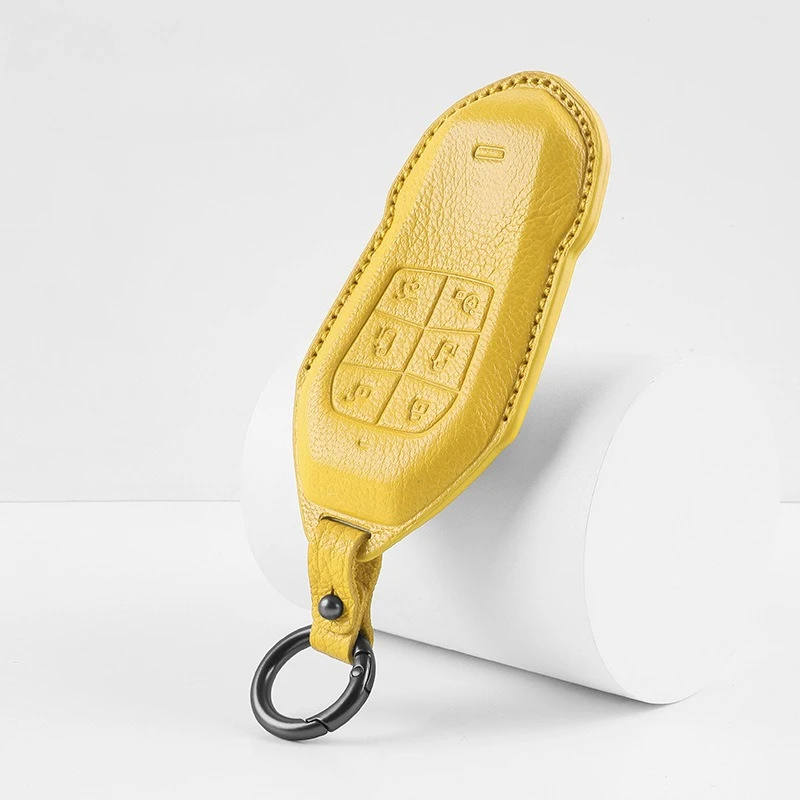 Premium Sheep Leather Key Cover Case for Xpeng X9 (2024) - Protective Key Fob Shell Keybag Keychain