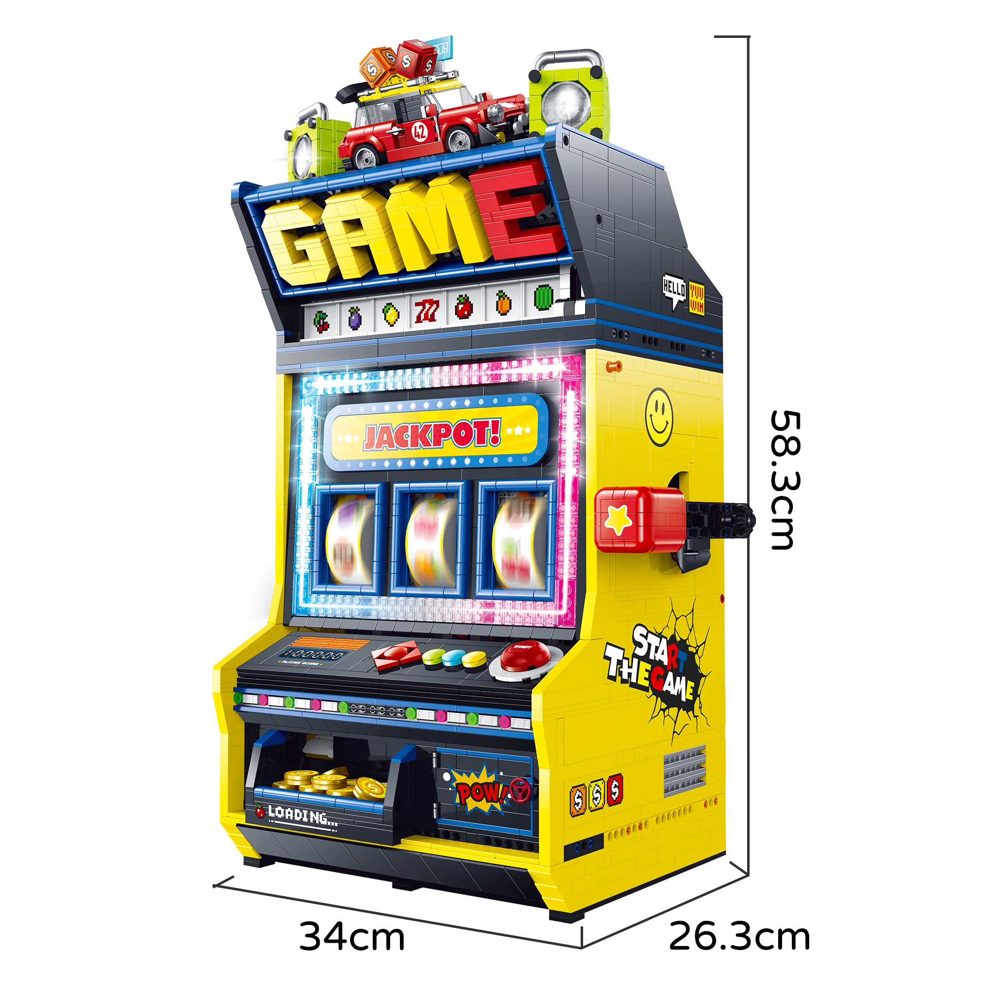 3571PCS 과일 아케이드 빌딩 블록 레트로 게임 콘솔 모델 장난감 조립 벽돌 파티 용품 어린이를위한 크리스마스 선물 성인