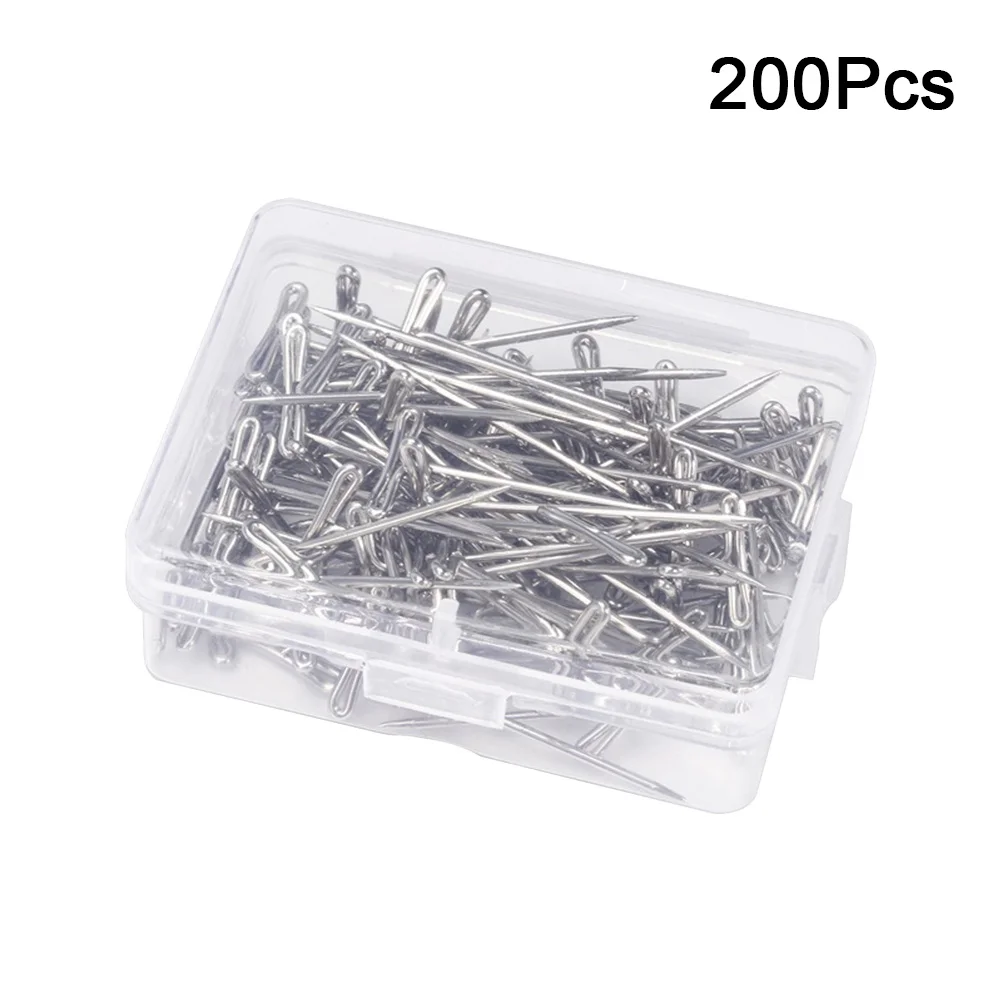 

200pcs 27Mm Stainless Steel Styling Sewing Craft Blocking Knitting Display Jewelry Modeling Tailors Seamstresses T-Pins Set