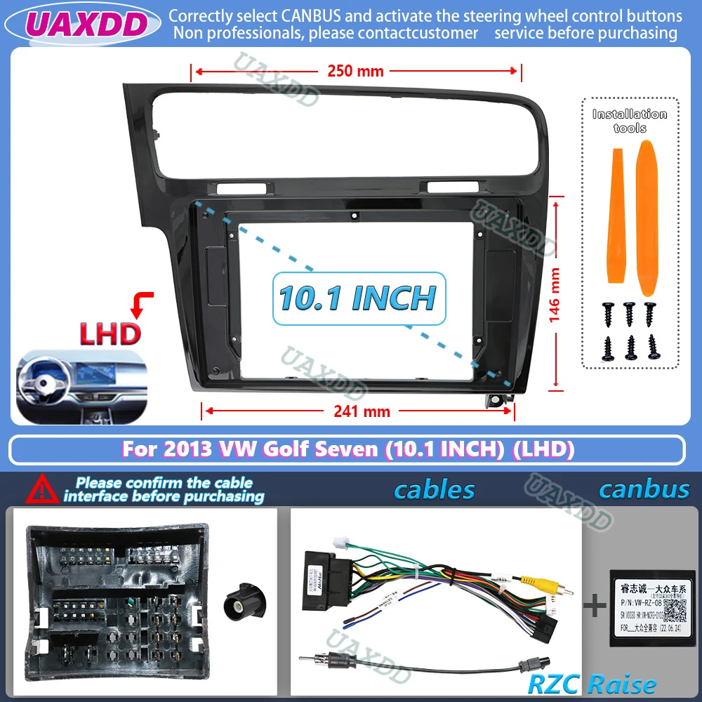10,1 Zoll für den 2013–2020 Volkswagen VW Golf 7 Autoradio mit GPS-Radio MP5-Player 2-DIN Haupteinheit Blendenrahmen CD – Detail 3