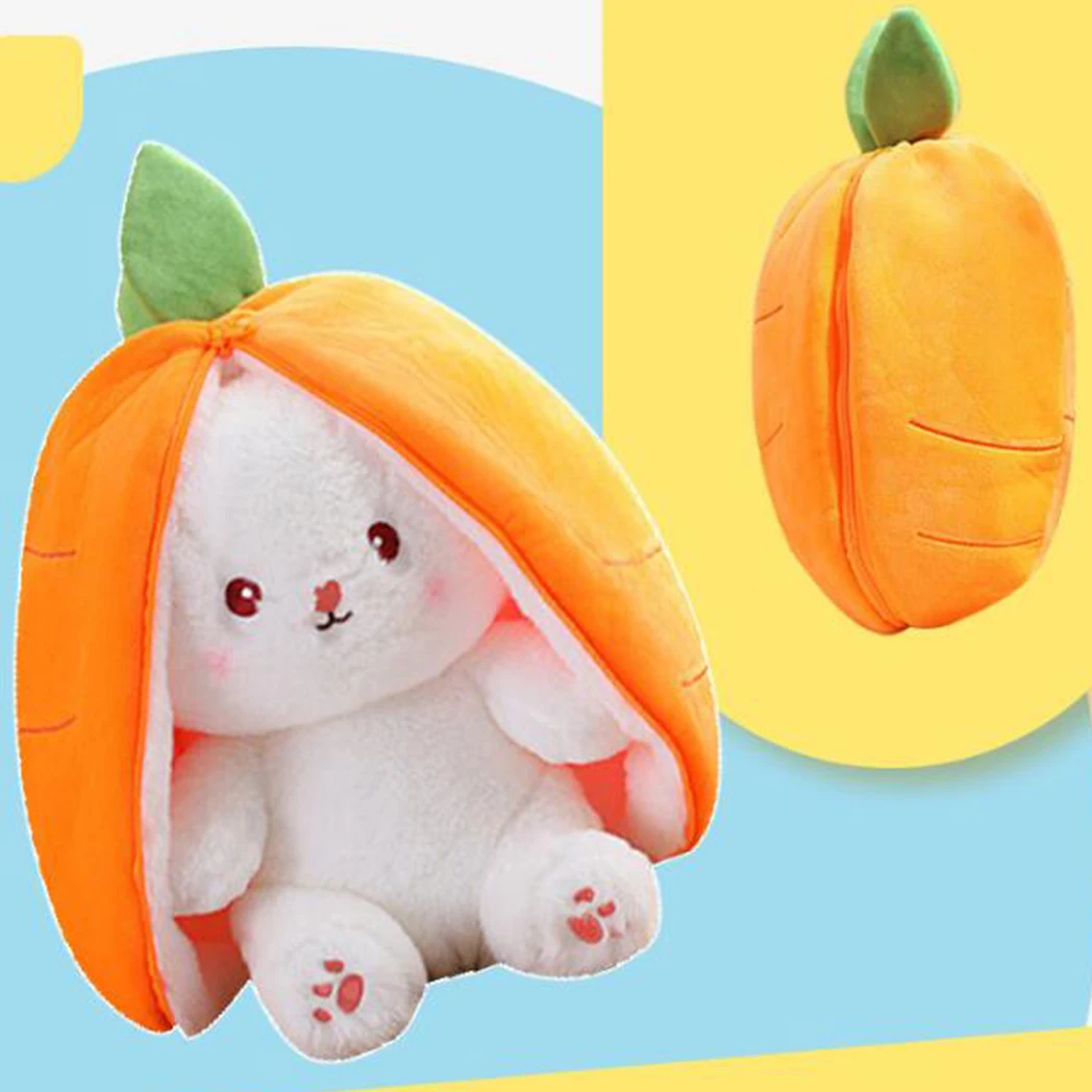 18cm/25cm/35cm bonito deformado coelho brinquedo de pelúcia morango cenoura estilo delicado e macio presente de aniversário da criança companheiro de dormir