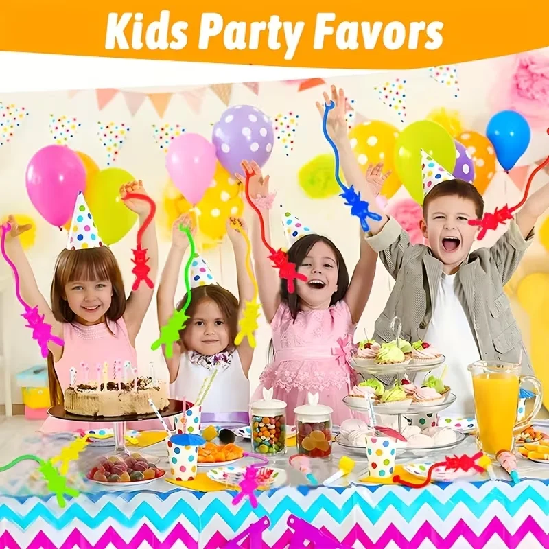 1-200PCS 부활절 스티키 핸드 토이 글리터 탄성 토끼 TPR 소프트 클라이밍 토이 어린이 파티 선물 부활절 파티 용품