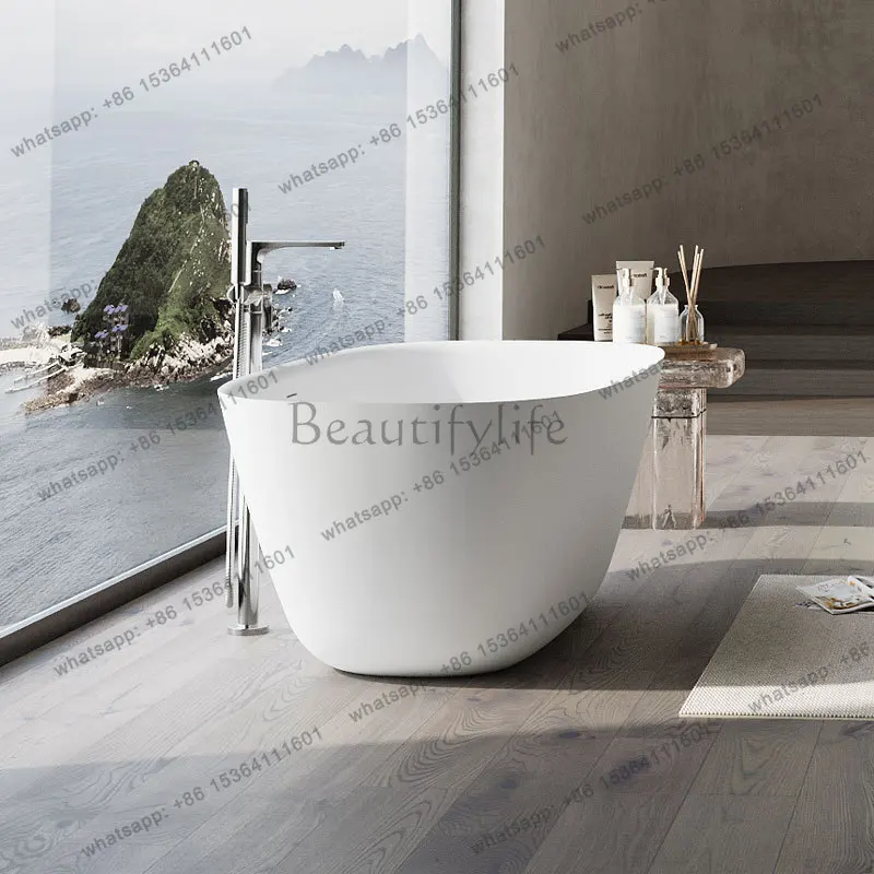 Thin edge simple wind independent integrated artificial stone bathtub hotel homestay home