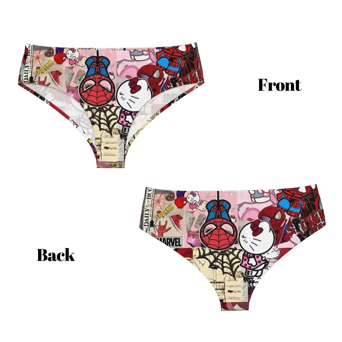 مضحك مرحبا كيتي الحب سبايدرمان الكرتون سراويل ملخصات الملابس الداخلية النسائية تنفس السروال للإناث S-4XL #4