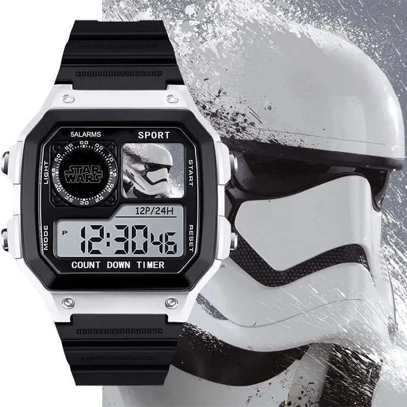 

New Style Star Wars Creative Peripheral Children's Black Silver Digital Waterproof Watch Gift Watch Decoration Daily Necessities