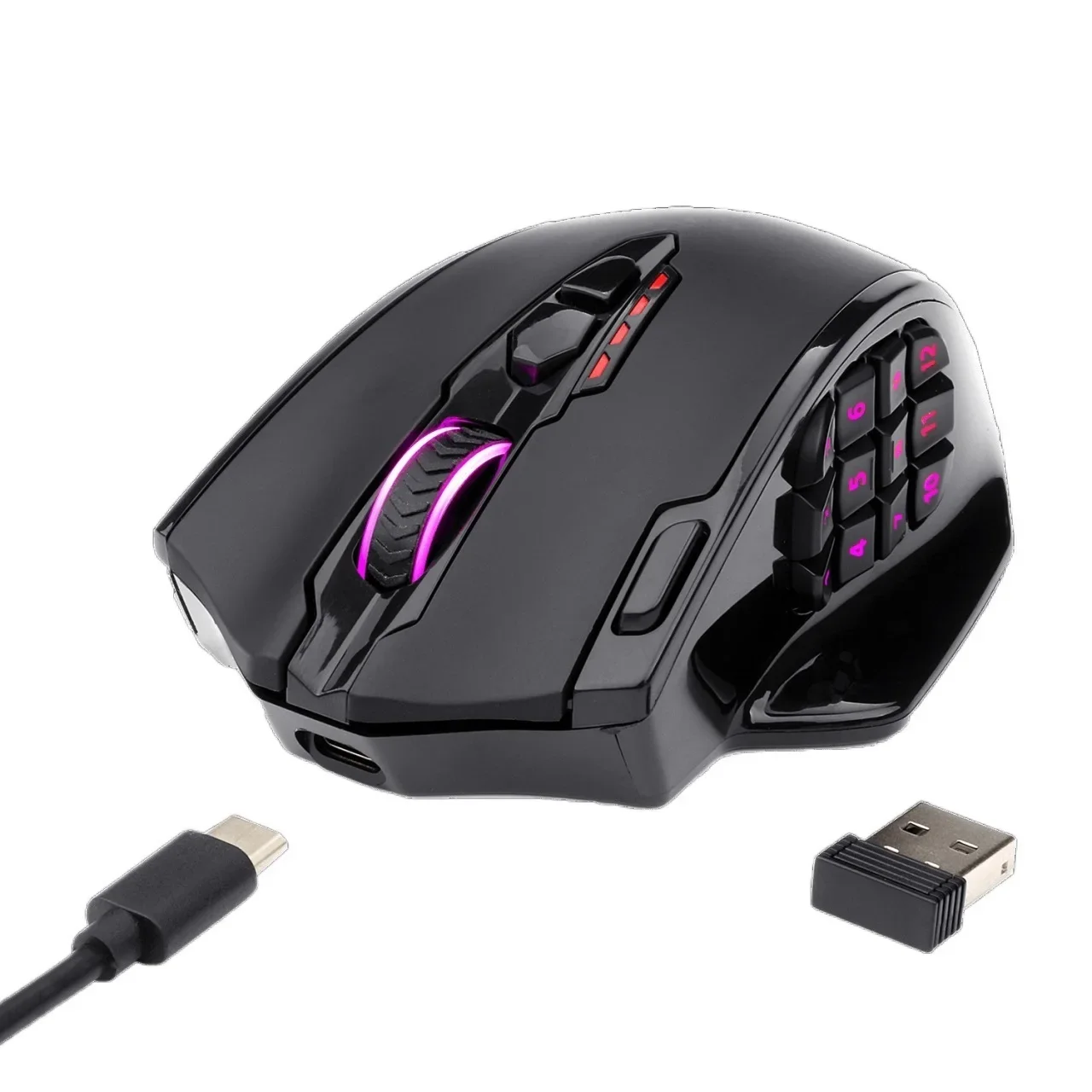 

Wireless Gaming Mouse with 16 Programmable Buttons, 16000 DPI, 80 Hr Battery and Pro Optical Sensor