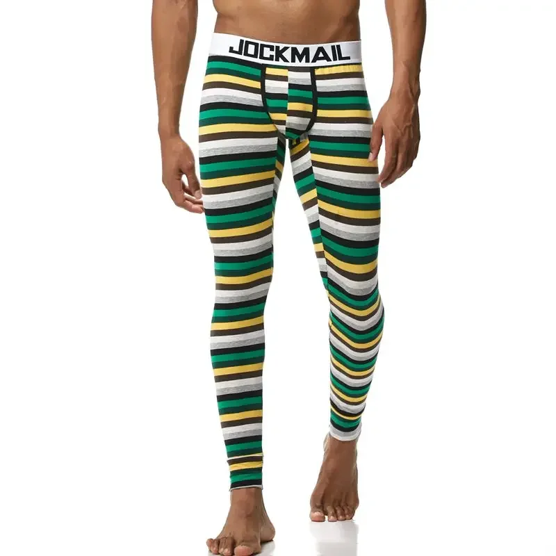 thermal underwear Men Long Johns Thicken Sexy Mens Under Pants Bottoms Pajama Low Rise Tight Legging Pouch Warm Long Johns