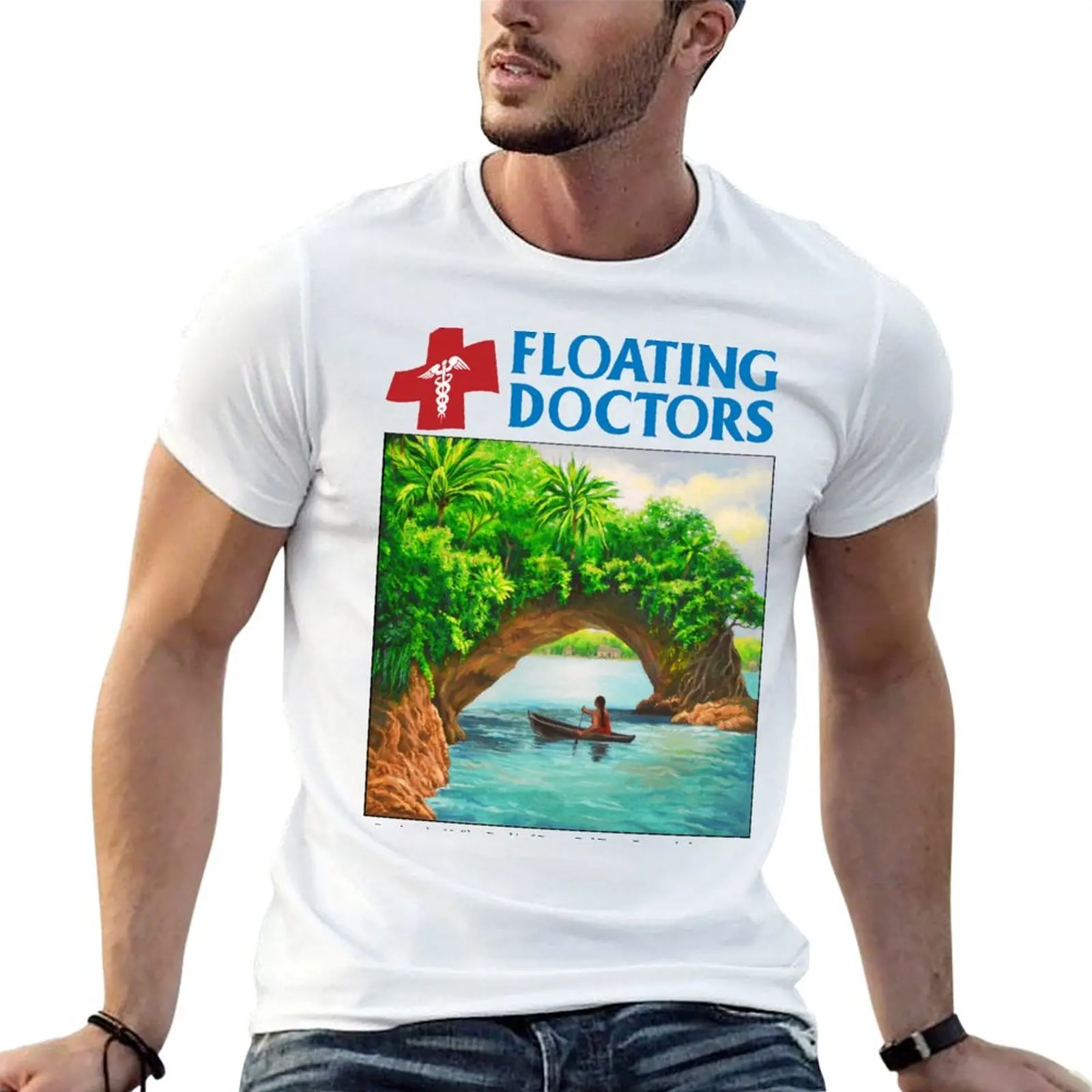 Floating Doctors Ngabe Woman Paddling Cayuco in Bocas Del Toro, Panama T-Shirt t shirt man casual man graphic t shirt T-Shirt