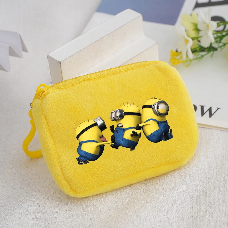 Minionses Coin Purse Cartoon Anime Print Wallets Cute Mini Storage Pouch Fashion Card Bags Trendy Earphone Bag Birthday Gifts