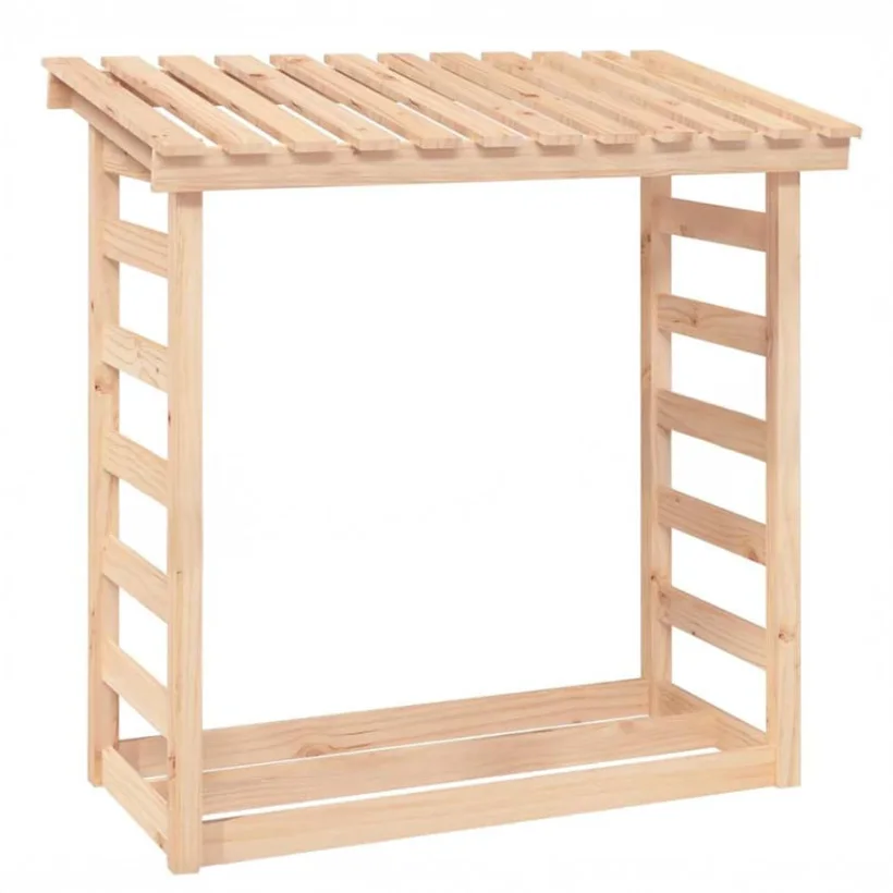 Solid Pine Wood Firewood Log Rack Indoor/Outdoor Indoor Wood Stand Set Ventilation Metal Log Store Holder Storage Shelf Carrier