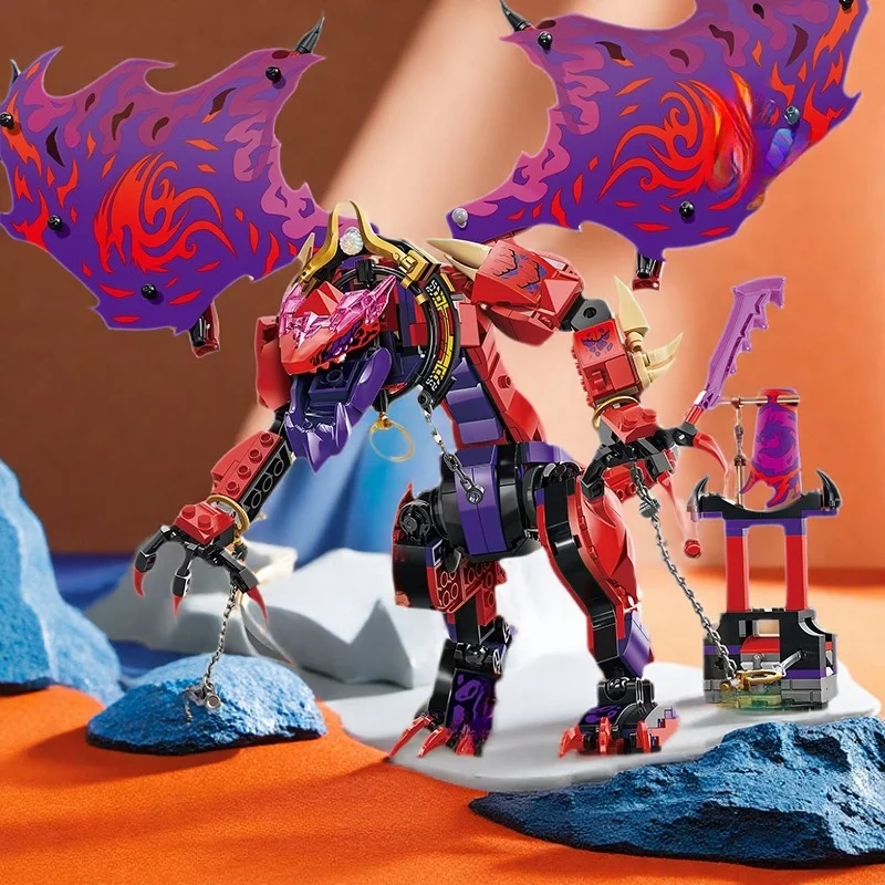 

Совместимые наборы MOC, серия ниндзя, строительные блоки, злой дракон, Thunderfang, дракон хаоса, детские подарки, сборка игрушек