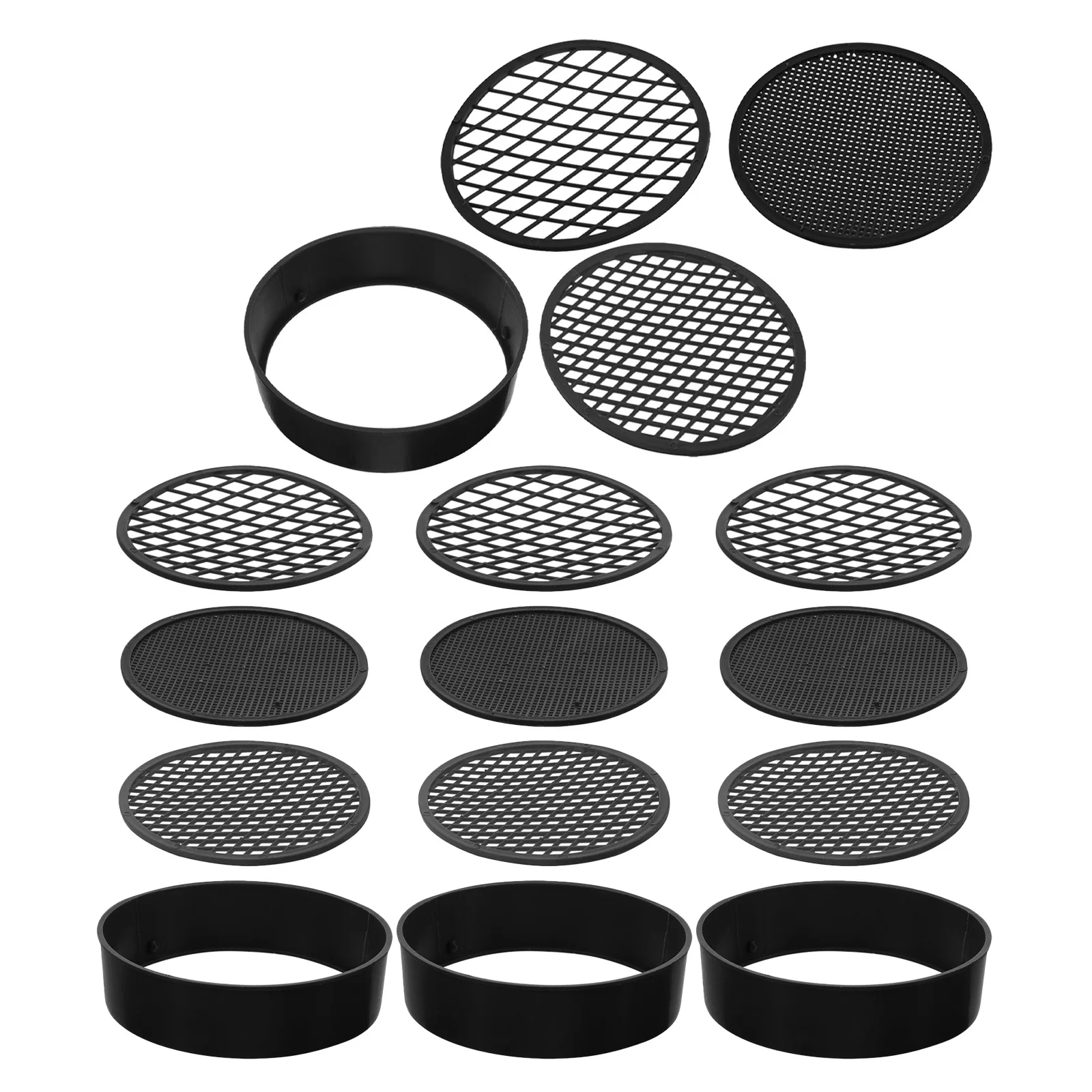

4Sets Plastic Garden Sieve Set 3 Tier Soil Sifting Pan for Landscaping Geology Research Fine Mesh Strainer Portable Lightweight