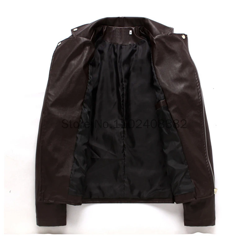 Männer pu Lederjacke Motorrad Mode Slim Fit Ledermantel