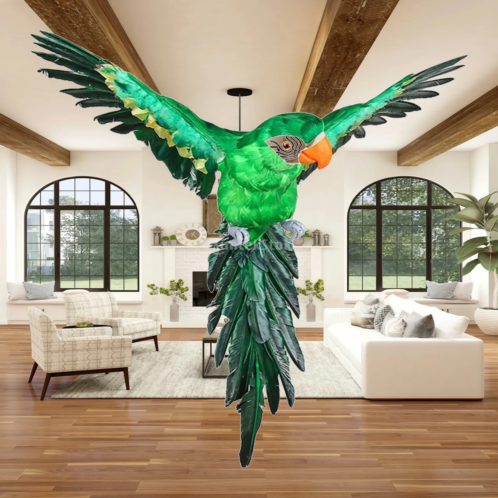 

Realistic Artificial Bird Feathered Parrot Statue for Garden Home Patio Decoration