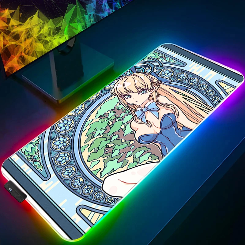 

LED Mouse Pad Gaming Home Mousepad Blue Archive Asuma Toki Keyboard Pad RGB Office Carpet Laptop Mice Pad Accessories Desk Mat