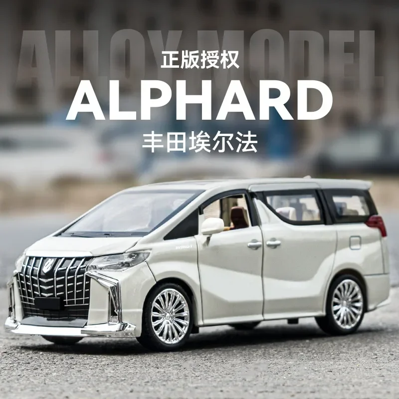 

Модель автомобиля Toyota ALPHARD в масштабе 1:24, литая модель из металлического сплава, со звуком светильник, коллекционная детская игрушка, подарки A601