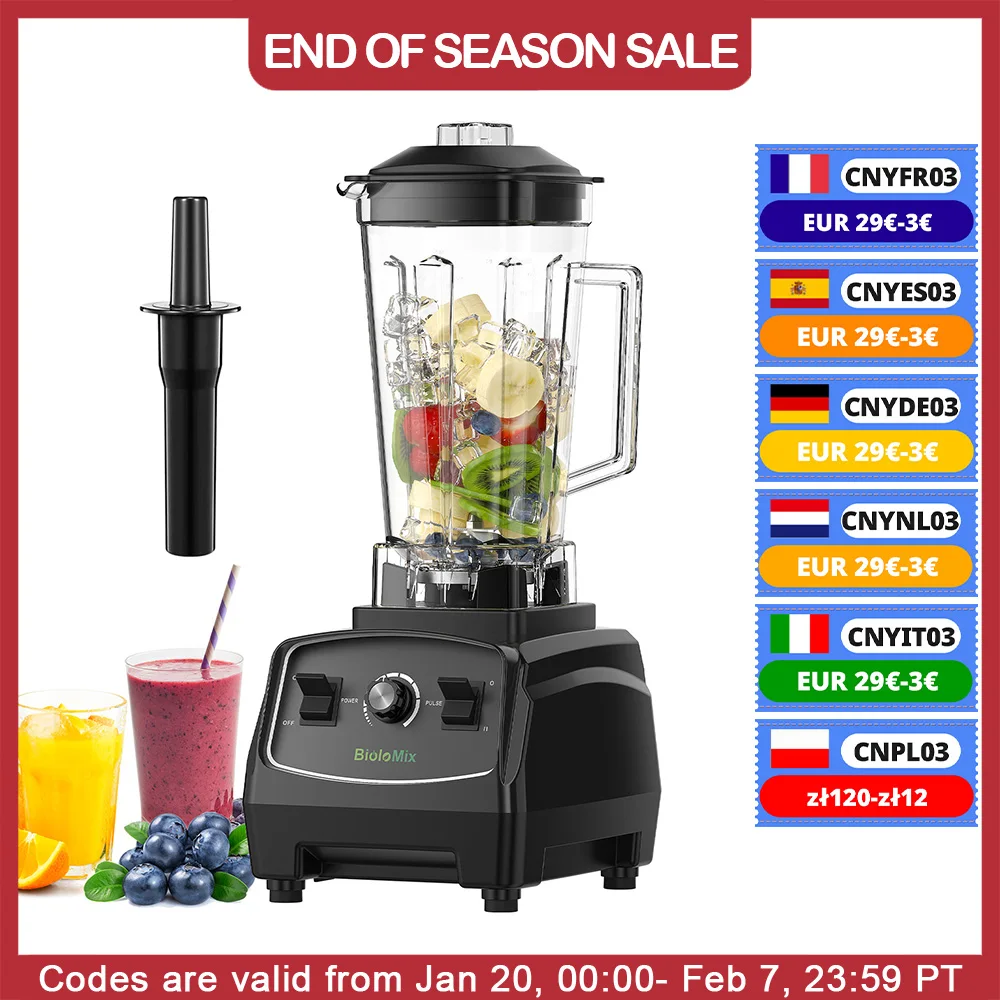 BPA Free 3HP 2200W Heavy Duty Commercial Grade Blender Mixer Juicer High Power Food Processor Ice Smoothie Bar Fruit Blender