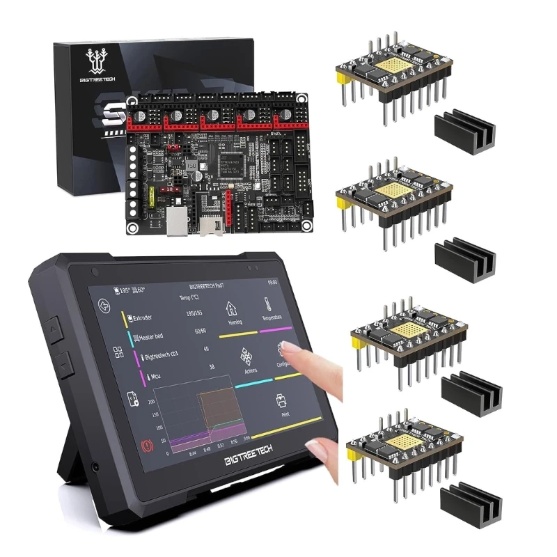 

Экран Pad 7 Klipper с материнской платой SKR 3 + 4 TMC5160 v1.3 SPI Драйвер шагового двигателя для 3D-принтера Ender3 Voron N58E