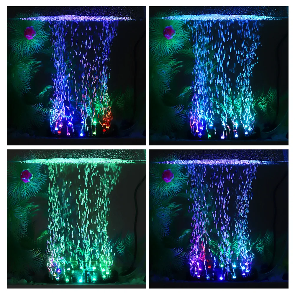 Colorful Lighting Oxygen Bubble Light, Aquarium Lamp, LED Diving Light, EU Plug, Fish Tank Landscaping Decoration 10.5cm, 12.5cm