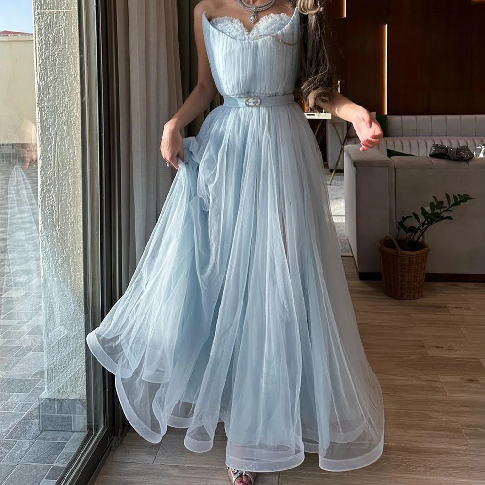 

Customized Sexy Organza Evening Dress High Quality Sweetheart Sleeveless Bespoke Occasion Gowns Saudi Arabia 2025 Custom Size