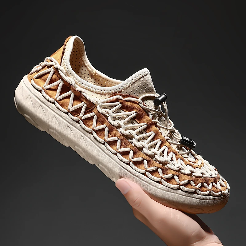 

Летние мужские сандалии ручной работы, модная мужская повседневная обувь, брендовые дизайнерские мужские кроссовки, пляжные сандалии высокого качества, мужская обувь