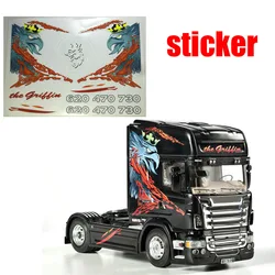 Red Eagle Knife Die Cut Sticker Decoration for 1/14 Tamiya RC Truck Trailer Tipper Scania R470 620 770s R730 DIY Car Accessories