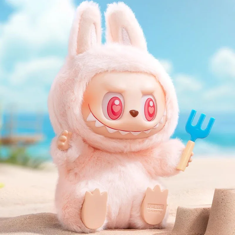 Gran oferta figura de Anime Labubu tiene un asiento serie vinilo colgante muñeca modelo juguete lindo monstruo réplica llavero juguetes regalos de cumpleaños