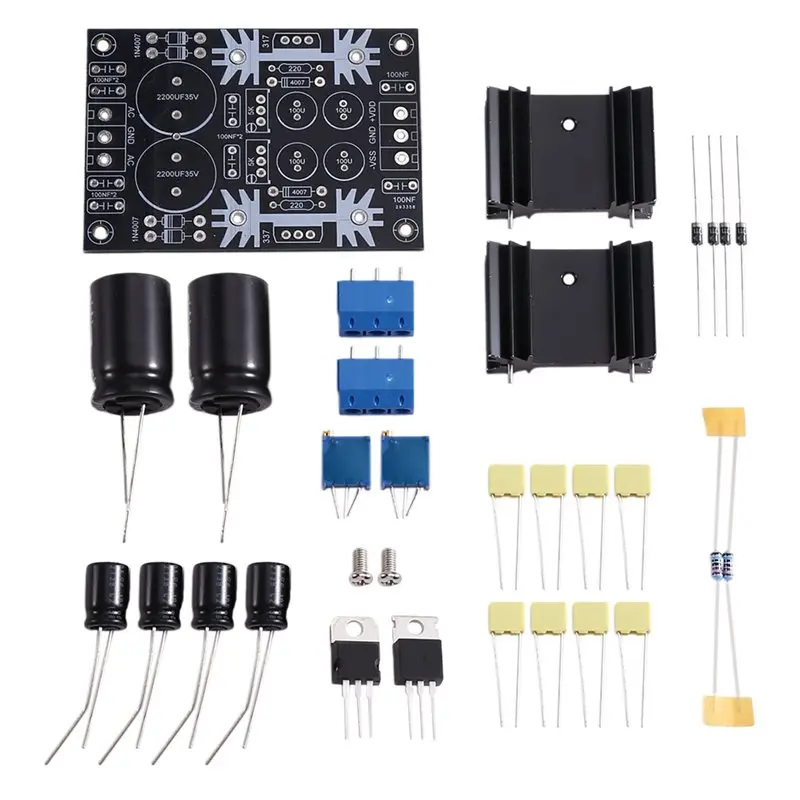 FULL-Adjustable Positive Negative Power Supply Voltage Regulator Board AC-DC LM317 LM337 5V 12V 15V 19V 24V