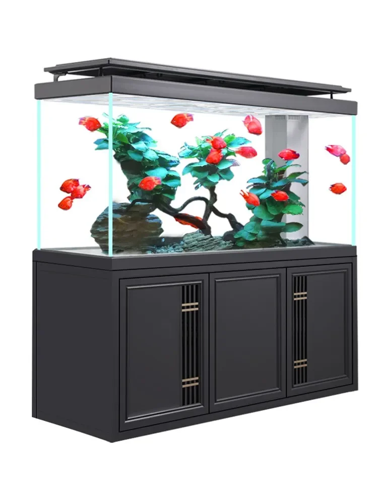 Fish tank household large floor-to-ceiling porch partition bedroom  lazy people do not need to change double bottom filter