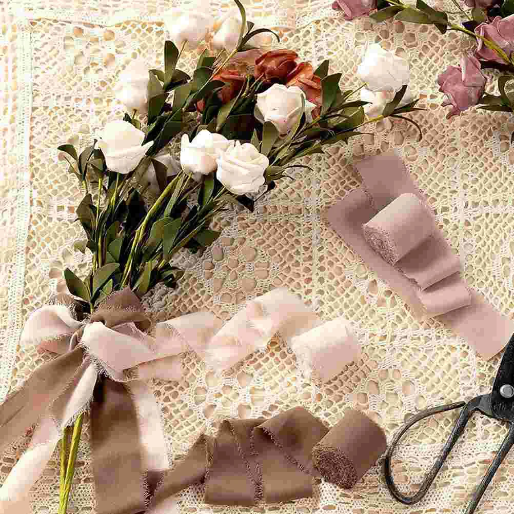 9 Rolls Decorate Loose Edge Chiffon Ribbon Bride Boho Decorations Gifts 50000X400X010CM Multi-function Wear-resistant Craft